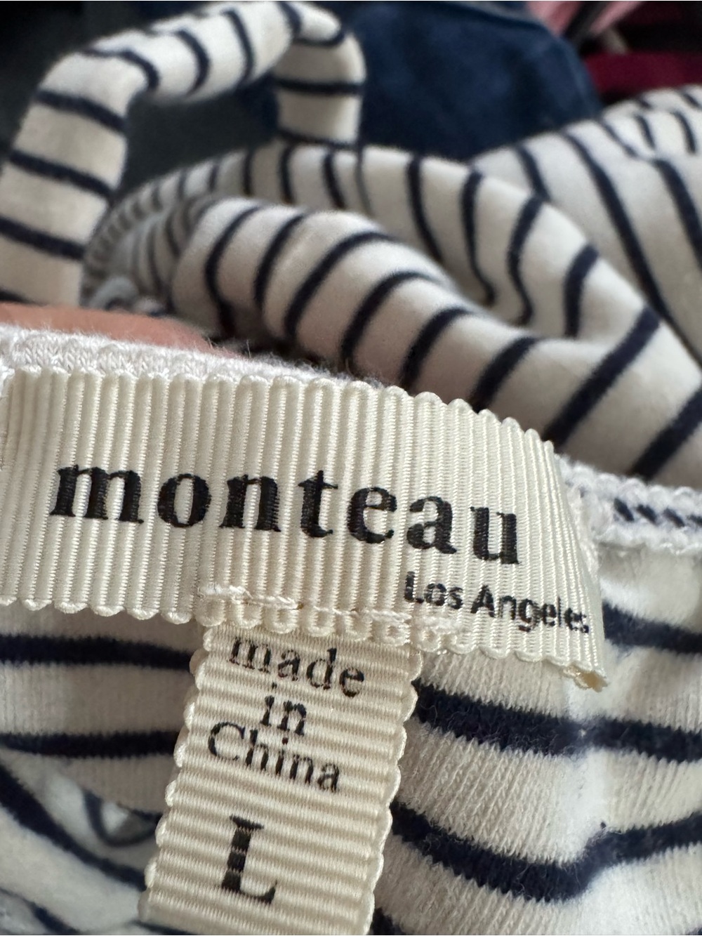 Monteau Black & White Striped Tie-Waist Wide-Leg Jumpsuit - Picture 5 of 5